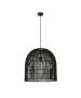 Φωτιστικό Κρεμαστό Ø50xH200cm 1xE27 Rattan Ψάθα Μαύρο Eurolamp 144-33015