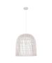 Φωτιστικό Κρεμαστό Ø50xH200cm 1xE27 Rattan Ψάθα Λευκό Eurolamp 144-33016