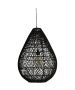 Φωτιστικό Κρεμαστό Ø37xH200cm 1xE27 Rattan Ψάθα Μαύρο Eurolamp 144-33020