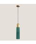 Φωτιστικό Κρεμαστό Ø10xH190cm 1xE14 220V 50/60Hz Gold & Green Glass Eurolamp Arte Illumina 144-40011