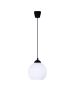 KQ 8865-1 SWIRL BLACK PENDANT WITH WHITE GLASS HOMELIGHTING 77-8197