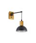 SE21-GM-9-MS3 ADEPT WALL LAMP Gold Matt and Black Metal Wall Lamp Black Metal Shade+ HOMELIGHTING 77-8361