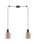 SE21-BL-4-BL2-SH3 ADEPT TUBE Black Pendant Brown Fabric Shade+ HOMELIGHTING 77-8522