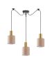 SE21-GM-4-BL3-SH3 ADEPT TUBE Gold Matt Pendant Brown Fabric Shade+ HOMELIGHTING 77-8612