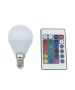 LED SMD BALL E14 230V 4W IR RGB+3000K 120° 300Lm Ra80 ACA G45414RGBWN