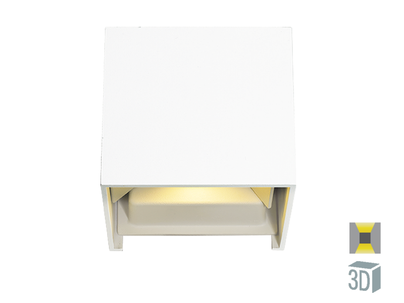 Απλίκα Square IP4410*10 εκ. με ρυθμιζόμενη γωνία φωτισμού 6w Led 3000K Warm White 420 lm  Λευκό Αλουμίνιο Viokef Greg 4188800