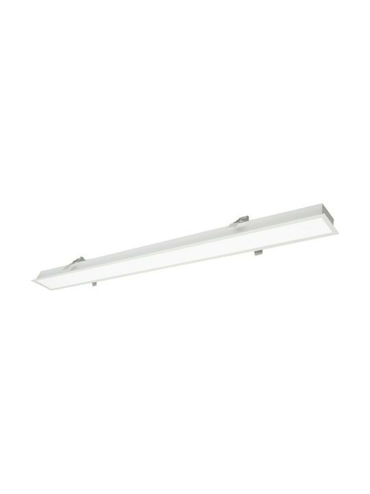 Γραμμικό Φωτιστικό Χωνευτό 220-240V Trimless Led 30w Dimmable 0-10V 3000K 2800lm L90 cm Αλουμίνιο Λευκό Viokef Station 3911-0413-3-W-D