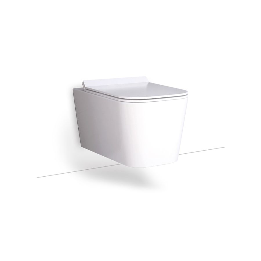 Λεκάνη Κρεμαστή 55,5 εκ. Rimless Κάλυμμα Αποσπώμενο Slim Soft Close Bianco Ceramica Enzo NZ11500SC 
