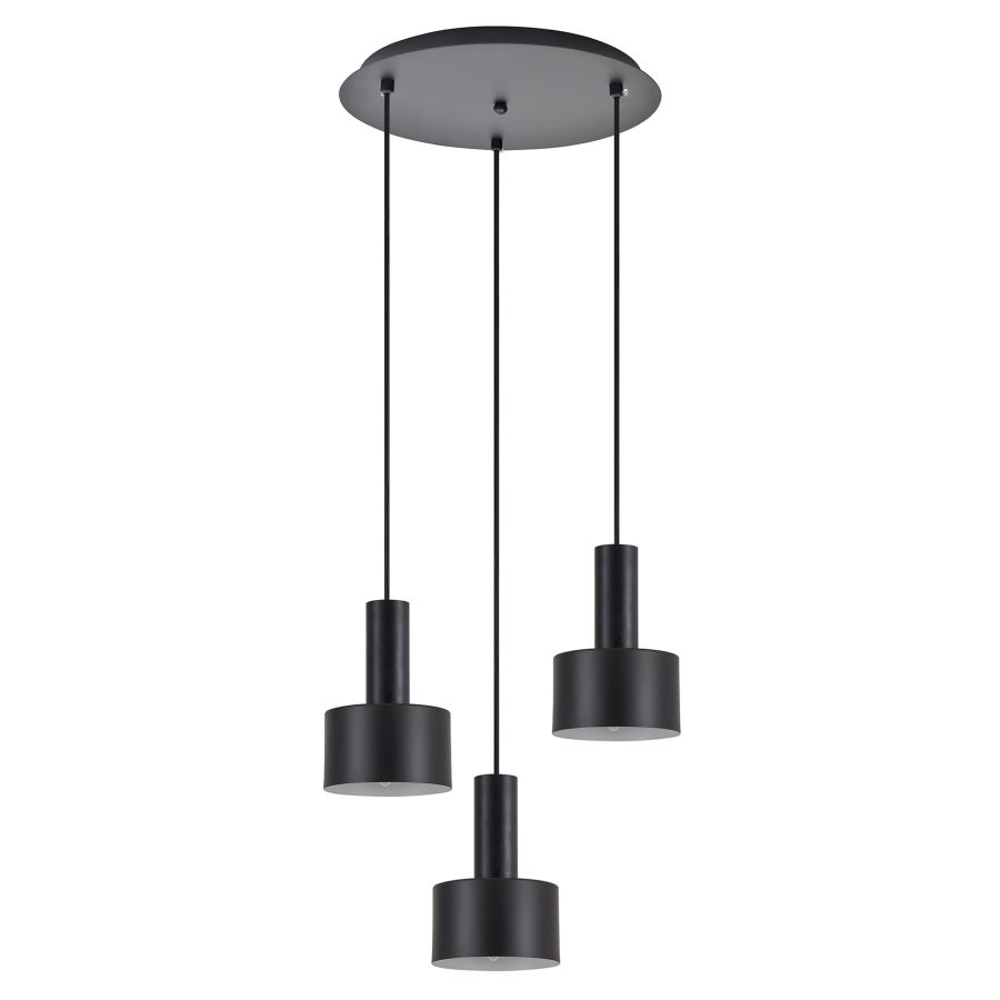 SE21-BL-4-3BL-MS1 ADEPT TUBE Black Pendant Black Metal Shade+ HOMELIGHTING 77-8544