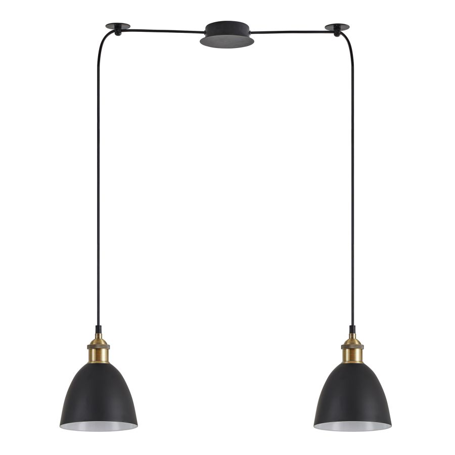 SE21-BR-10-BL2-MS2 MAGNUM BRONZE Black Metal Shade Pendant+ HOMELIGHTING 77-8770