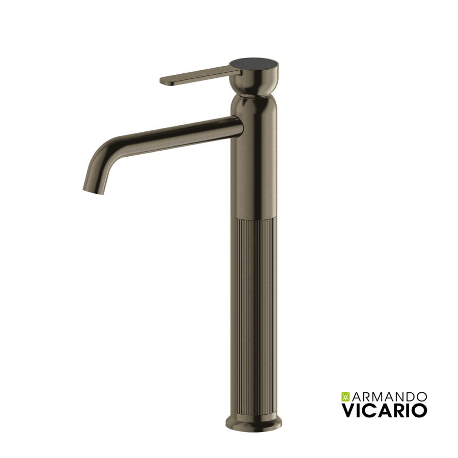 Μπαταρία Νιπτήρα Ψηλή με Βαλβίδα Clic Clac Armando Vicario Lumiere Black Brushed 516041-410