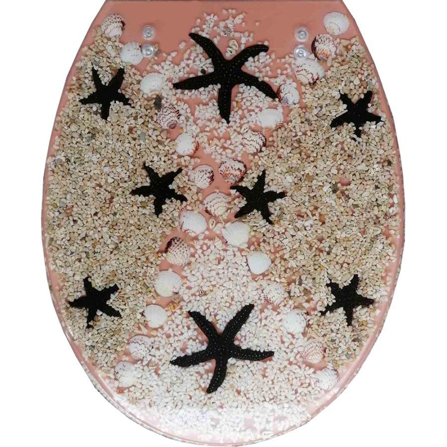 Κάλυμμα Λεκάνης Καπάκι WC 36xM43cm Polyresin Black Starfish San Lorentzo 8106