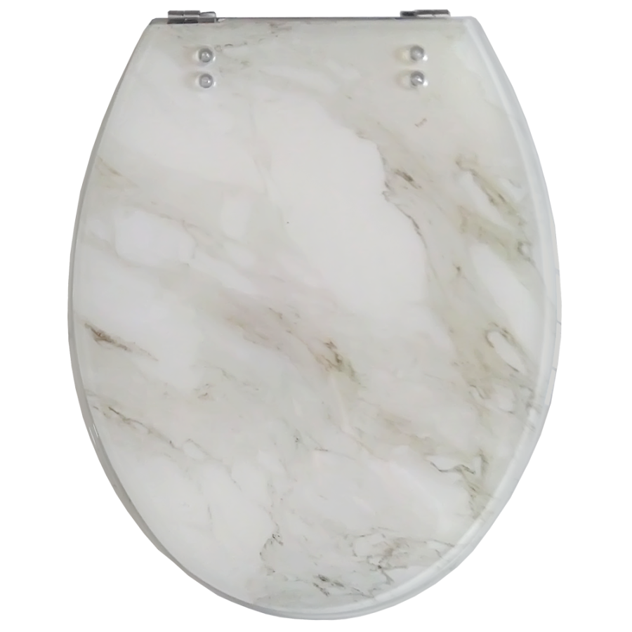 Κάλυμμα Λεκάνης W.C Διακοσμητικό Μαρμαριζέ "Marble " 40-46x36cm Οπές 11-20cm Μεταλλικά στηρίγματα Elvit Marble 0281