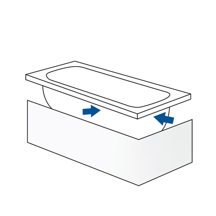 Ποδιά Μπανιέρας Γωνιακή L1800x540-800x540mm Celsius Carronite Carron Bathrooms P180LCE