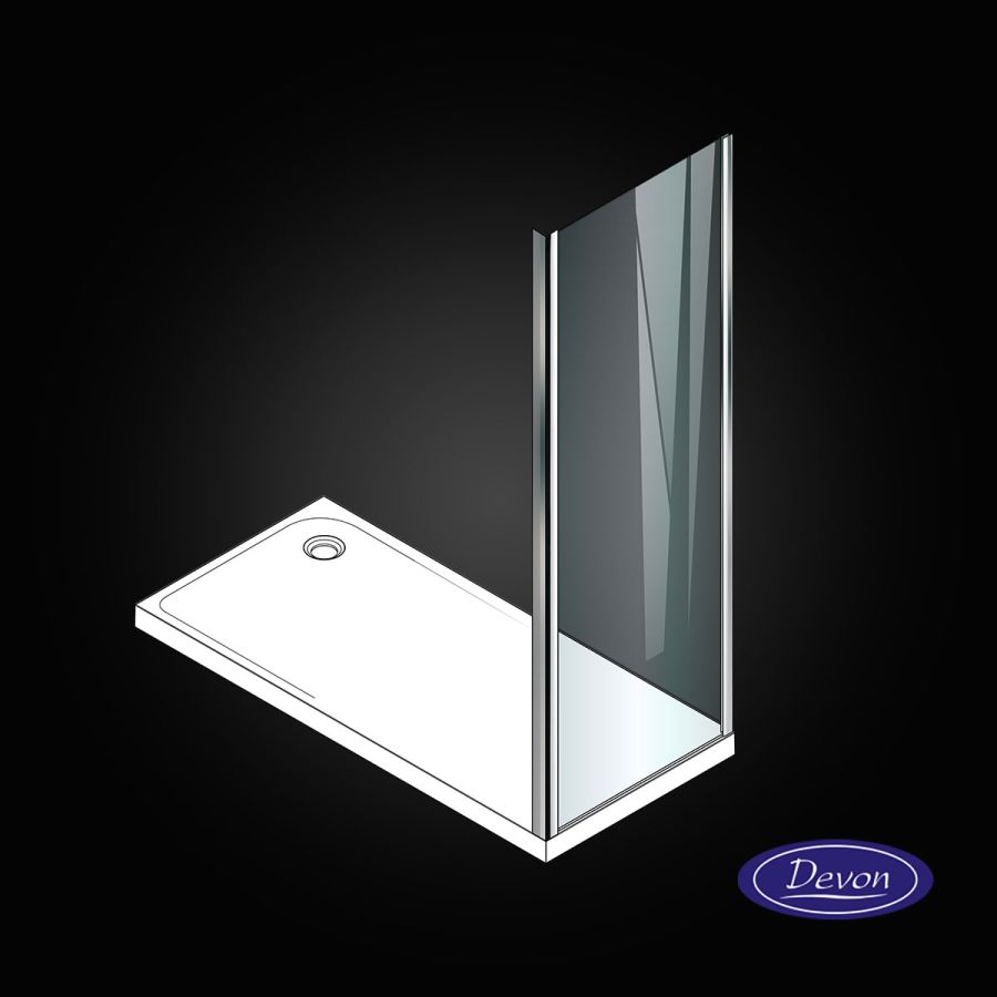 Πλαϊνό Σταθερό 90 εκ. Πόρτας Ντουσιέρας Προφίλ Χρώμιο, 6 χιλ. Κρύσταλλο Clean Glass Ύψος 185 εκ. Axis Side Panel SPX90C-100