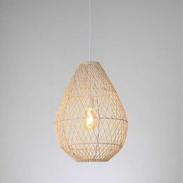 Φωτιστικό Κρεμαστό Ø37xH200cm 1xE27 Rattan Ψάθα Φυσικό Eurolamp 144-33019