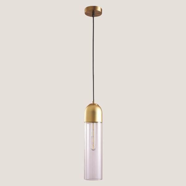 Φωτιστικό Κρεμαστό Ø10xH190cm 1xE14 220V 50/60Hz Gold & Clear Glass Eurolamp Arte Illumina 144-40012