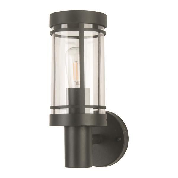 Απλίκα Τοίχου IP44 L11xW18,5XH29cm 1xE27 Μέταλλο Μαύρο Eurolamp 145-20606