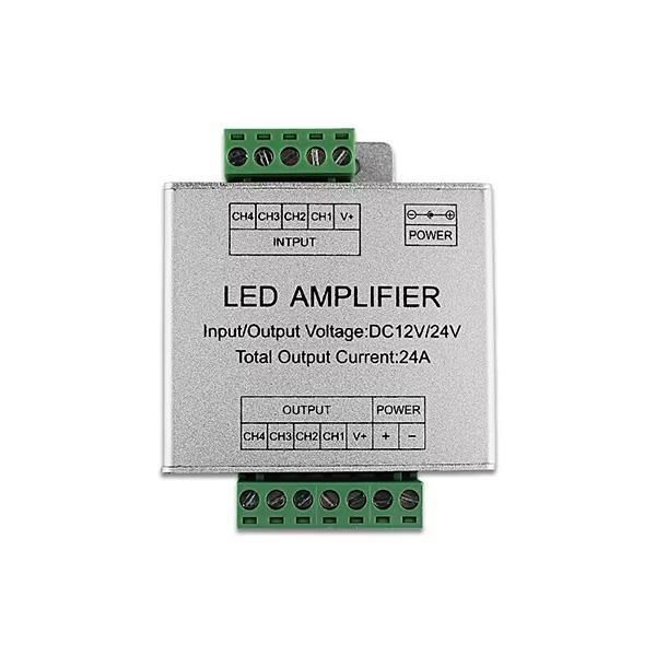 ΕΝΙΣΧΥΤΗΣ ΣΗΜΑΤΟΣ ΓΙΑ RGBW ΤΑΙΝΙΑ DC 6AX4 288W/12V 576W/24V Eurolamp 145-71473