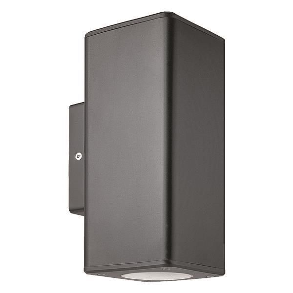 Απλίκα Επίτοιχη IP65 Up-Down  L9,9xW7,6xH18,6cm 2xGU10 220-240V 50/60Hz Dark Grey Plastic+ABS Eurolamp 145-82008