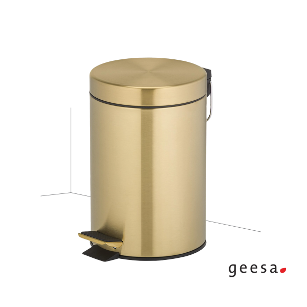 Χαρτοδοχείο Επιδαπέδιο 3lt 100% Inox Ø22x23,5 cm Gold Brushed PVD Geesa 634-211