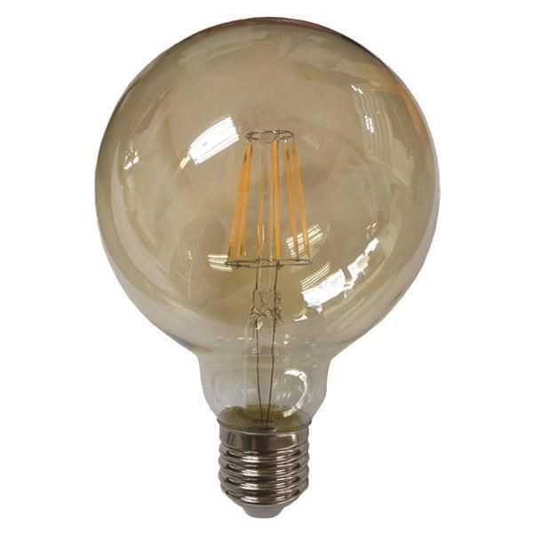 ΛΑΜΠΑ LED ΓΛΟΜΠΟΣ G125 FILAMENT 8W Ε27 2400K 220-240V GOLD GLASS DIMMABLE 147-78771