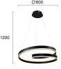 Κρεμαστό Φωτιστικό Led 59w 3000K 1726lm D600xH1200mm Μαύρο  Viokef Capri 4291300