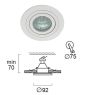 Σποτ Χωνευτό Κινητό Στρογγυλό Ø92xmin70mm Κοπή Ø75mm 1xGU10 Λευκό Viokef Richard 4106401