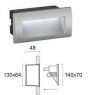 Απλίκα Χωνευτή IP65 Ανθυγρή Led 3w 210lm 3000Κ Γκρι Αλουμίνιο Viokef 4124900