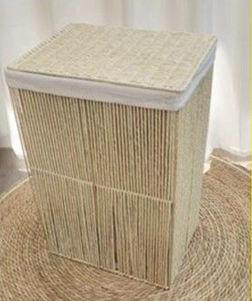 Σετ 3 Καλάθια με Καπάκι Bamboo Φυσικό Χρώμα 42x34x54cm,36x26x48cm,30x20x42cm Etoile AB-018