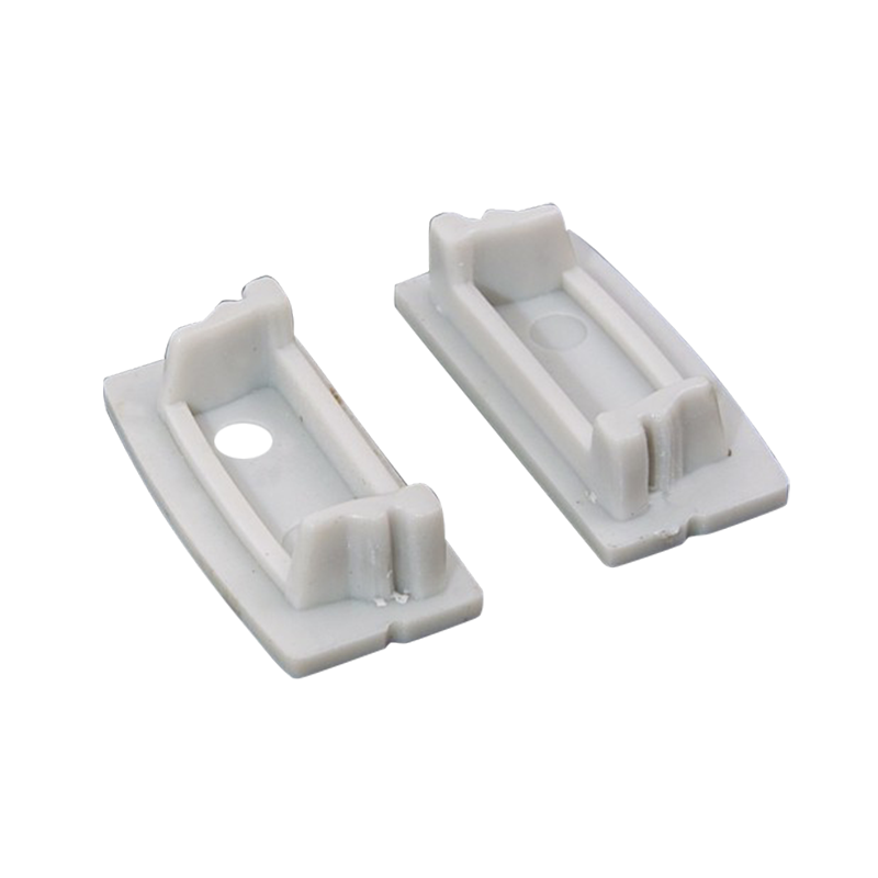 SET OF WHITE PLASTIC END CAPS FOR P117, 1PC WITH HOLE & 1PC WITHOUT HOLE ACA EP117