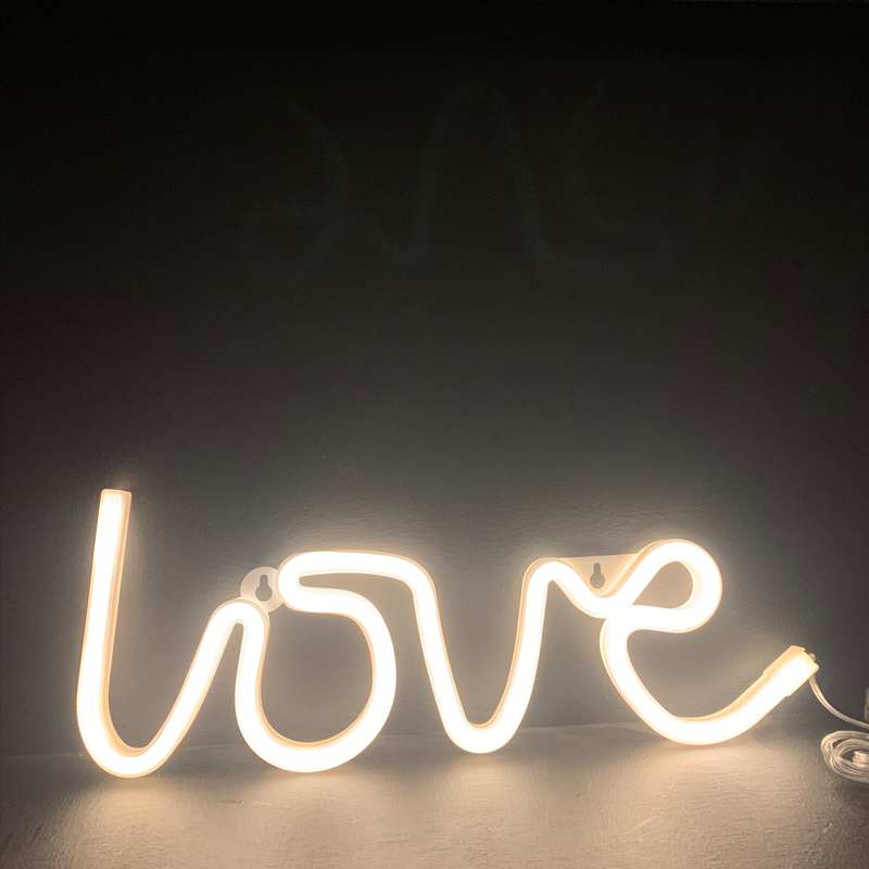 LOVE, 118 NEON LED ΛΑΜΠΑΚΙΑ ΜΕ ΜΠΑΤΑΡΙΑ (3xAA)/USB, WW, IP20, 35.5x2x13cm ACA X041181322