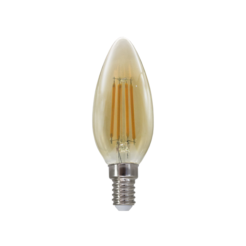 LED FILAMENT E14 STEP-DIM C35 AMBER 4W 2700K 230V AC 500LM RA80 ACA FLAM4WWAMSD