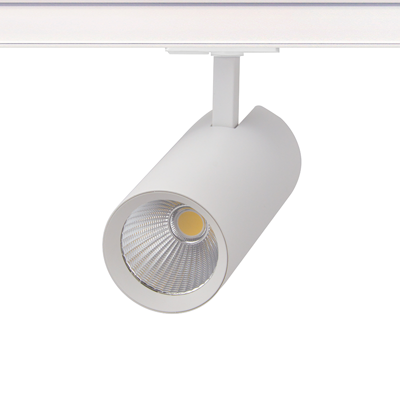 SAND WHITE LED TRACK LUMINAIRE 27W 3000K 1-PHASE 36° 3120LM 230V AC Ra80 Φ74*170MM 5YRS ACA SOLINE2730W2