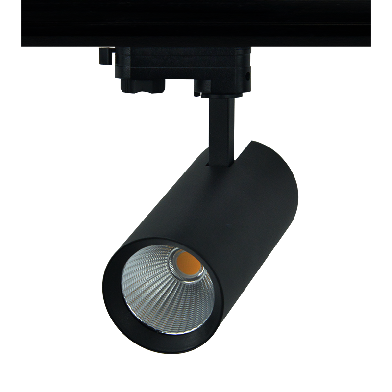 SAND BLACK LED TRACK LUMINAIRE 27W 4000K 3-PHASE 36° 3150LM 230V AC Ra80 Φ74*170MM 5YRS ACA SOLINE2740B4