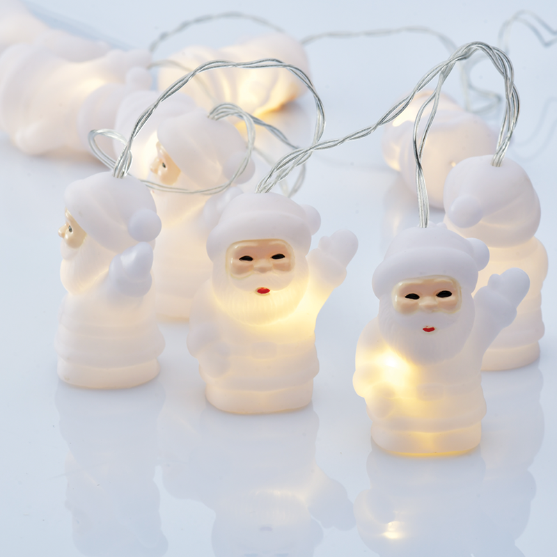 "SILICONE SANTA", 10 LED ΛΑΜΠΑΚΙΑ ΣΕΙΡΑ ΜΠΑΤΑΡΙΕΣ (2xAA), WW, IP20, 135+30cm, ΔΙΑΦ. ΚΑΛ. ΤΡΟΦ. ACA X04101105