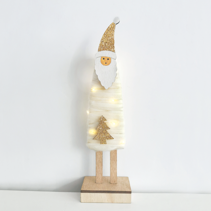 "WOODEN SANTA" 12 MINI LED WW Λ/ΚΙΑ ΜΠ/ΡΙΕΣ (2AAA) IP20 9.5X5.5X34CM ACA X05121419