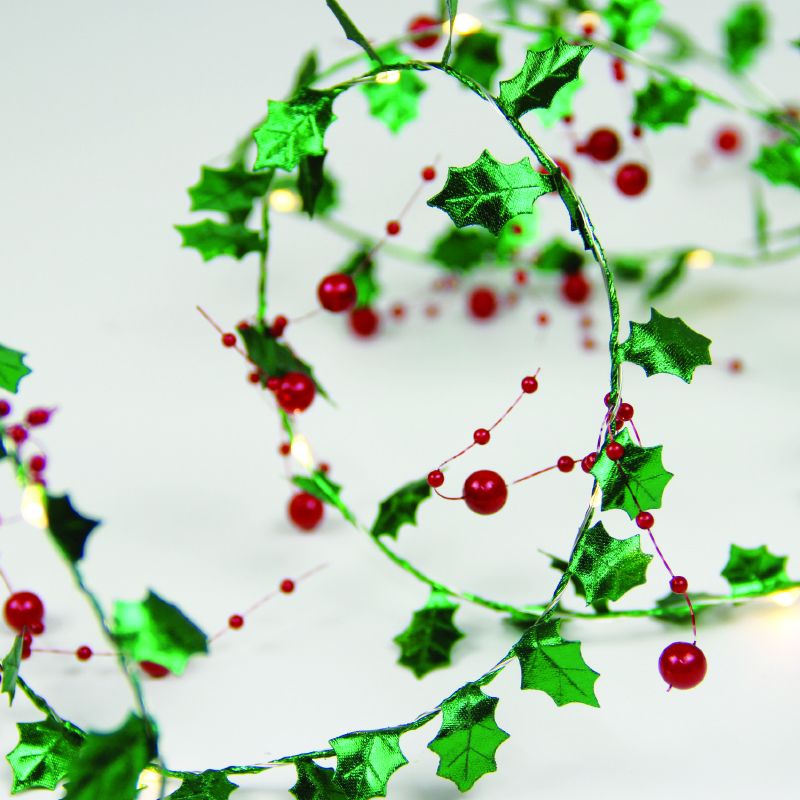 MISTLETOE BERRIES GARLAND 20 LED ΛΑΜΠ ΚΑΛΩΔΙΟ ΧΑΛΚΟΥ ΘΕΡΜΟ ΣΤΑΘΕΡΟ ΜΠΑΤ (2ΧΑΑ) 1,8m IP20 0,3m ΚΑΛ ACA X05201121