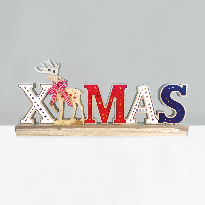 "WOODEN X-MAS 2" 26 MINI LED WW Λ/ΚΙΑ ΜΠ/ΡΙΕΣ (3AA) IP20 45X3.5X20CM ACA X05261113