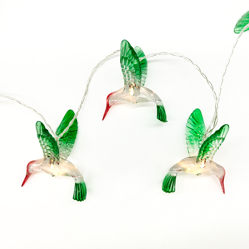 "ACRYLIC COLORED BIRDS", 10 LED ΛΑΜΠ. ΣΕΙΡΑ ΜΠΑΤ. (3xAA), WW,IP20, 135+30cm, ΔΙΑΦ. ΚΑΛ. ΤΡΟΦ. ACA X061011238