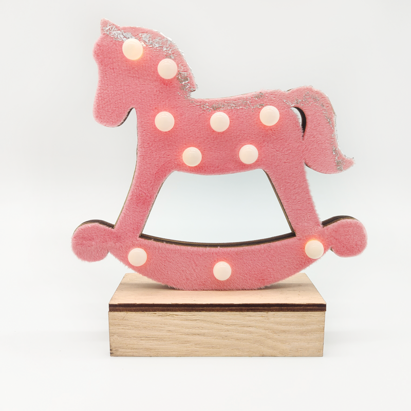 "WOODEN PINK HORSE", 10 MINI LED ΛΑΜΠ. ΜΠΑΤ. (2xAA), WW,IP20, 17X4.5X16CM ACA X061011240