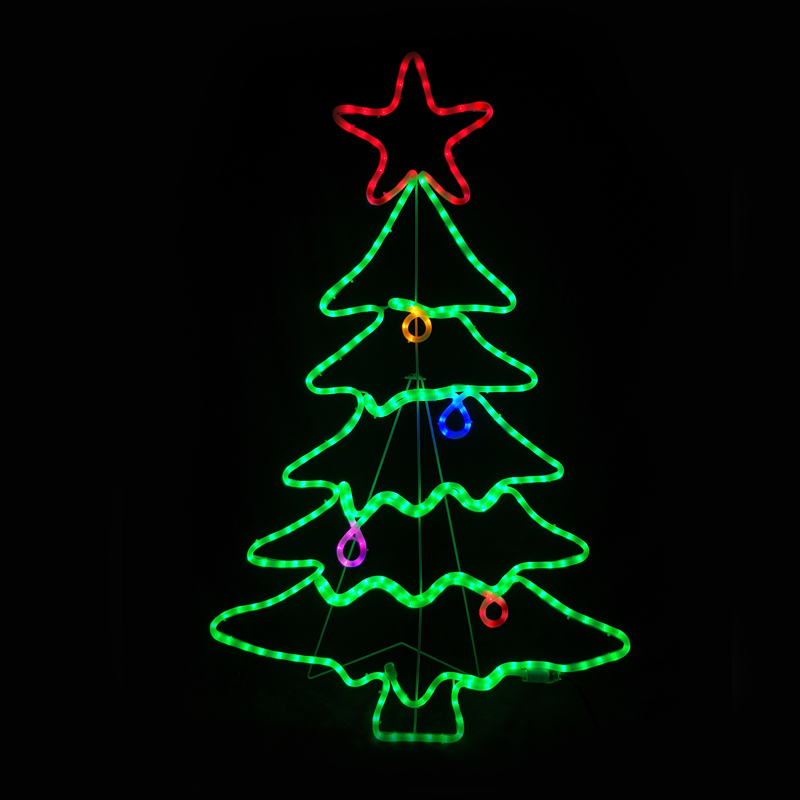 "CHRISTMAS TREE" 288 LED 8m ΜΟΝΟΚ.ΦΩΤ, ΠΟΛΥΧΡ. FLASH, IP44, 70X114CM, 1.5m ΚΑΛ. ACA X082883429