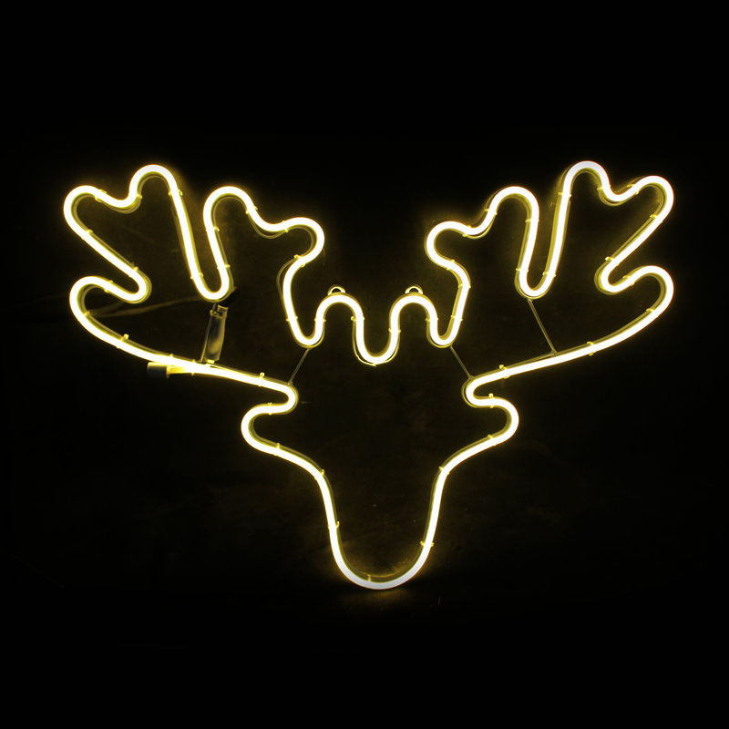 "REINDEER HEAD" 300 NEON LED 3m NEON DOUBLE SMD ΦΩΤ., WW ΣΤΑΘ., IP44, 60.5X42CM, 1.5m ΚΑΛ. ACA X083001414