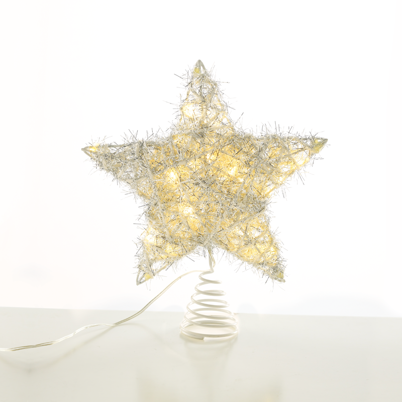 "SILVER CONVEX STAR" 20 MINI WW LED ΛΑΜΠ. ΜΠΑΤ. 3ΧΑΑ,IP20 23x5x20cm ACA X11201122