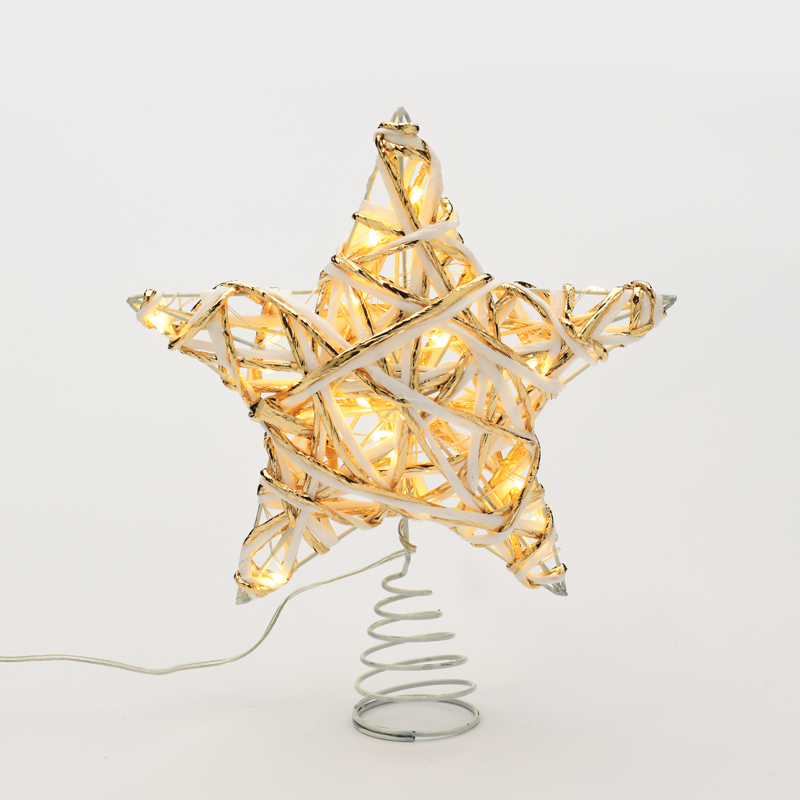 "WHITE & GOLD CONVEX STAR" 20 MINI WW LED ΛΑΜΠ. ΜΠΑΤ. 3ΧΑΑ,IP20 23x5x20cm ACA X11201124