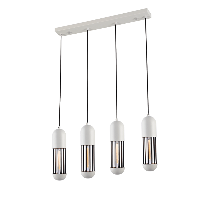 ΚΡΕΜΑΣΤΟ Φ/Σ 4ΧΕ27 ΛΕΥΚΟ ΜΕΤΑΛΛΙΚΟ 65X8XH120CM LAB ACA HM174P65WH