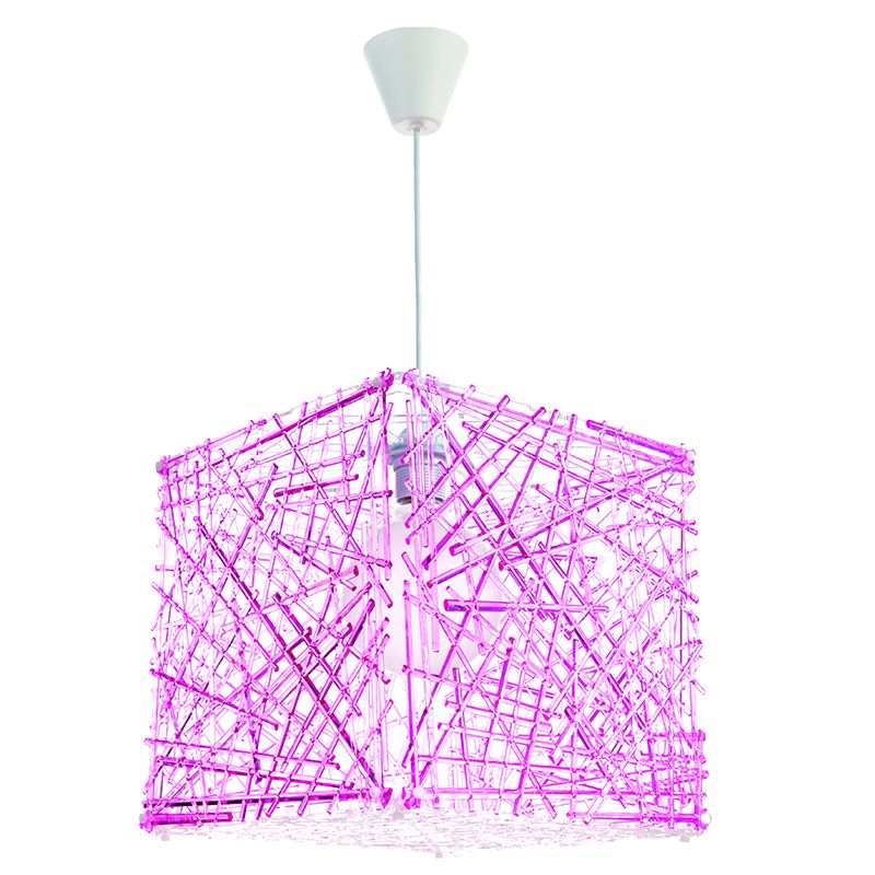 InLight Κρεμαστό φωτιστικό από ροζ plexiglass 1XE27 D:30cm 4339-Ροζ