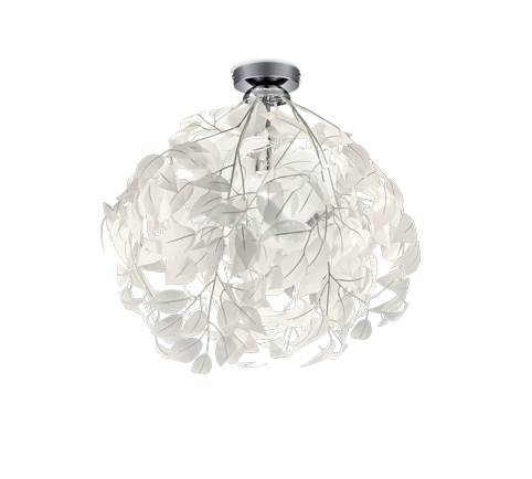 Πλαφονιέρα Οροφής Μονόφωτη Λευκό 38xH58cm 1xE27 Trio Lighting Leavy R60461001