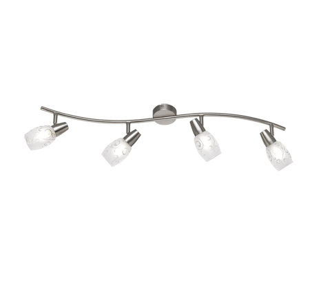 Σποτ Ράγα Τετράφωτη 4xE14 L79cm Nickel Mat Trio Lighting Colmar R80024007