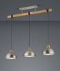 Κρεμαστό Φωτιστικό Τρίφωτο Ράγα 107xH215cm 3xE27 Nickel Antique Trio Lighting Delhi 303400367